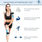 axion Kinesiology Tapes PRECUT Black Beige | 50 Pre-Cut Sport Tape Strips 10x2 in | Waterproof • Skin-Friendly • Elastic | Kinesiology Tapes Ideal for Sports