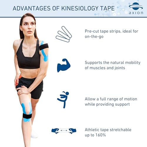 axion Kinesiology Tapes PRECUT Black Beige | 50 Pre-Cut Sport Tape Strips 10x2 in | Waterproof • Skin-Friendly • Elastic | Kinesiology Tapes Ideal for Sports