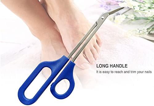 Long Handle Toenail Scissors for Adult Seniors & Easy Reach Long Handled Clipper for Thick Toe Nail with Ingrown Toenail File