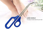 Long Handle Toenail Scissors for Adult Seniors & Easy Reach Long Handled Clipper for Thick Toe Nail with Ingrown Toenail File