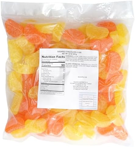 Citrus Slices Candy, 2 Pound Bulk Bag, Orange & Lemon Fruit Slices
