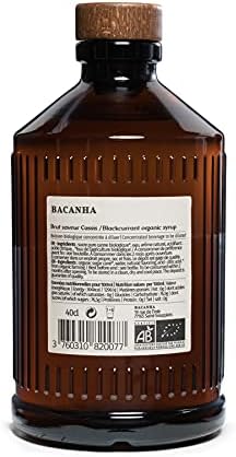 Bacanha- Organic and Raw Syrup - Blackcurrant Flavour - For Cocktail, Aperitif and Water - 400 ml