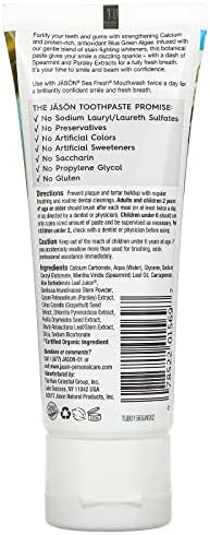 Jason Sea Fresh Strengthening Fluoride-Free Toothpaste, Deep Sea Spearmint, Travel Size, 3 Oz