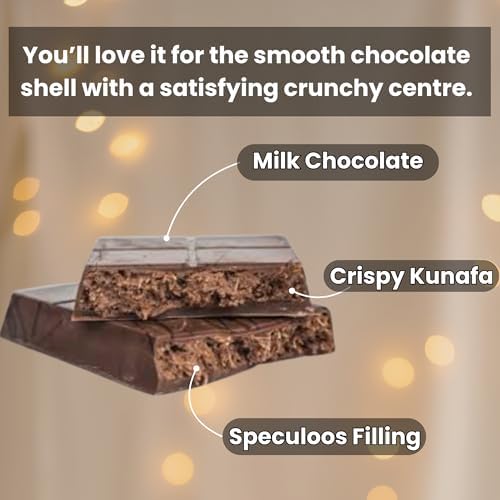 Fox Dessert Speculoos Kunafa Chocolate 100g (3.52 oz), Premium Dubai Fusion Treat with Crispy Kunafa & Rich Milk Chocolate
