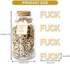 F u cks to Gift Jar 9 OZ,200PCS Wooden Cutout Letter Fu c k Jar for Birthday,Valentines Day,Mother's Day,Easter Basket Stuffers,Gag Gifts for Women,New Year,Funny Gift to Friend Women Men