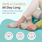 ZenToes Metatarsal Pads for Men and Women - Ball of Foot Pain Relief Cushions for Sesamoiditis, Metatarsalgia, Morton's Neuroma - 2 Pairs Fabric Sleeves with Gel Inserts (Medium, Beige)