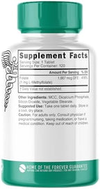 Nutri 5-MTHF L Methylfolate 1MG - 4 Month Supply, 120 Vegan Tablets - Methylated Folate Supplement - Cognitive Function, Heart Health, Prenatal Support - 3rd Party Tested - NSF Certified Facility