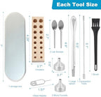 10 Pcs Capsules Filling Machine Tray Kit for Empty Gel Size #000 to #5 -Powder Tamper/Lab Scoops/Micro Funnels/Capsule Holder Maker Tools for Home & Lab Supplies