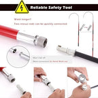 Rescue Hook Hot Stick 220Lbs, Electrical Safety Rescue Hook for New Energy Vehicle Repairs, Body Rescue Hook Insulated, Portable Emergency Rescue Pole Electrical Safety Kit 3' 5' 6' 10'(Red,9.8ft/3m)
