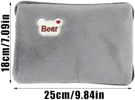 Electric Hot Water Bag, 2 Pack Thickened Satin Soft Hot Water Bottle, Leak-Proof Rechargeable Hand Warmer, Portable Cute Warm Bag for Period Cramps Muscles Neck Legs Waist Belly Body