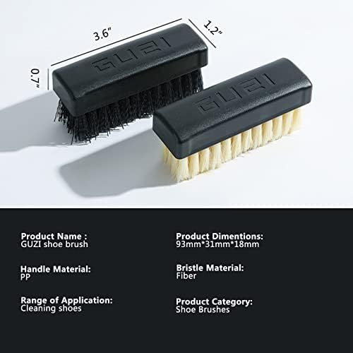 GUZI 2Pcs Professional Cleaning Shoe Brush Plastic Soft Brush Hard Brush Household Cleaning Set Shoe Care Leather Care Shoe Brushes for Cleaning