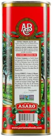 Partanna Robust Extra Virgin Olive Oil - Premium 100% Castelvetrano Oil-High Polyphenol-First Cold Pressed - Early Harvest in Sicily - Award Winning Italian EVOO -Monovarietal -33.8 fl oz (1 L) Tin