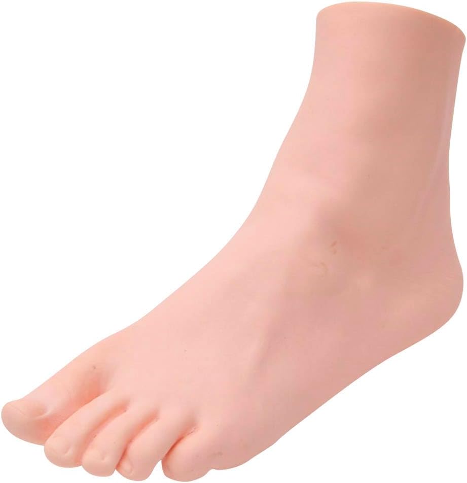 Lifelike Manikin Feet PVC Foot Lifesize Female Mannequin Foot Model for Painting Teaching Arts Drawing Sketching Jewelry Display -Left Foot,22.5cm