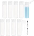 BENECREAT 10 Pack 18ml 0.6oz Small Travel Squeeze Bottles Refillable Makeup Foundation Container Travel Essentials Sample Bottles for Toiletries, Shampoo Toner Cosmetic
