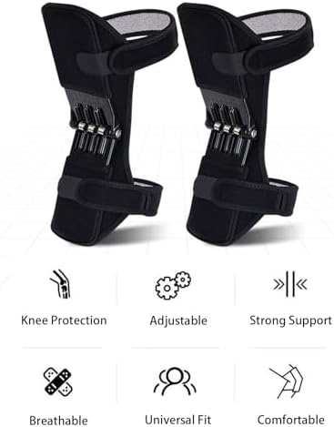 Joint Power Support Knee Brace with 4 Springs, Ergonomic Knee Stabilizer Pad, Inspired Lift Brace,Adjustable Knee Stabilizer Pads,Pain Relief (2 Pack)