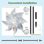 BATTIFE 10 Pack Reflective Pinwheels with Stakes, Pre-Installed Sparkly Silver Wind Spinner, Decorative Pin Wheel Bird and Animal Deterrent for Garden, Yard, Lawn