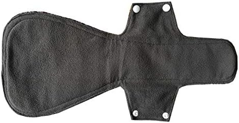 MUMBABY 2 pcs 16 Inch Ultra-deep Sleep Guard Wide Charcoal Bamboo Mama Cloth/Menstrual Pads/Reusable Sanitary Pads (41cm overlength) (Black Lace)