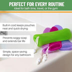 Evelots Exfoliating Mesh Loofah Soap Pouches - 5 Pack - Bath, Shower Body Facial Cleaning Scrubbers - Removes Dead Skin - Hanging Cord - Extend The Life of Your Soap Bars