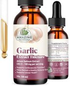 Amazing Botanicals Garlic Tincture – Allium Sativum Herbal Extract – High Potency Liquid Supplement – (1oz)