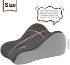 Intimacy Support Wedge Pillow for Couples, Memory Foam Positioning Cushion for Back, Neck & Waist Pain Relief with Washable Cover, Portable Design for Relaxing, Reading & Adult Play-Grey