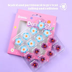 16 Count Edible Spring Flower Cake Decorations,Blue Purple Flowers Icing Decorations for Cupcake Toppers, Edible Royal Sugar Sprinkles for Cakes Toppers, Cookies, Cupcakes