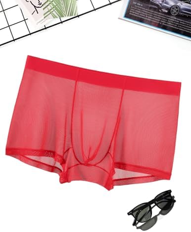 Avidlove Mens Underwear Trunk Breathable Mesh Boxer Briefs Sexy Lingerie Boxer Shorts for Men