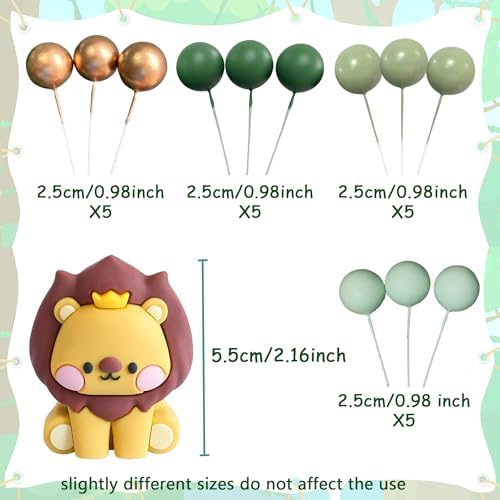 JeVenis Lion Cake Topper Lion Birthday Decoration Safari Animal Cake Toppers Safari Cake Topper Wild One Cake Decorations