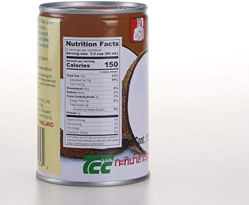 Chaokoh Coconut Milk Unsweetened 6 Pack - Premium, Canned Coconut Milk from Thailand, Lactose Free, Non Dairy Vegan Milk - for Curries, Drinks, Desserts, & More (13.5 oz per Can)