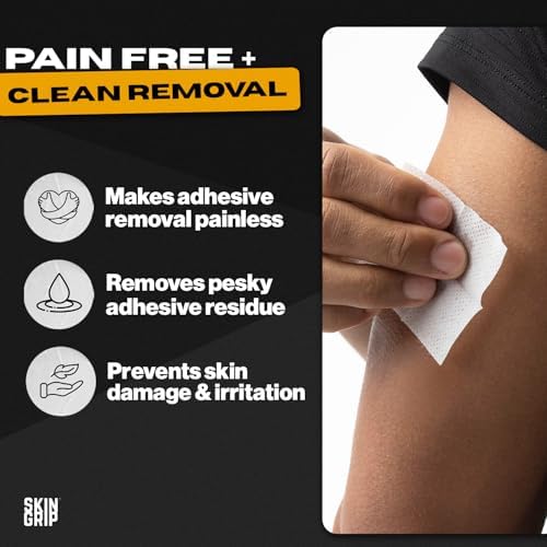 Skin Grip Adhesive Remover Wipes - 50 Ct | Medical Adhesive Remover for Skin | Dexcom Patch Removal | Skin-Friendly Adhesive Removal Wipes | Ostomy Adhesive Remover Wipes | CGMs & Sensor Cleanup