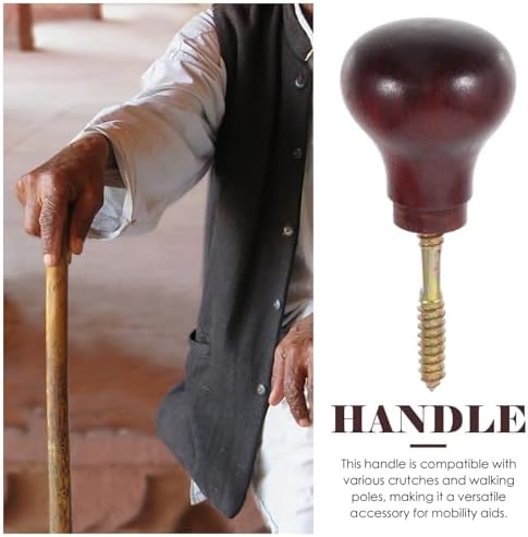 VILLCASE Ergonomic Cane Handle Replacement Smooth Solid Wood Crutch Accessory Lightweight Comfortable Grip for Walking Aid
