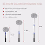 povtii Car Wash Brush with Long Handle, 45" Adjustable Length Retractable Bent Pole Automotive Wash Mop, Scratch-Free Microfiber Brush Mop for Washing Detail, Car Accessories (Single)