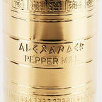 The European Authentic Greek Brass 2-Piece Pepper 7.5" & Salt 9" Grinder Mill Set - Exquisite Gold Vintage Design, Adjustable Grind, Elegant Kitchen Gift Shaker