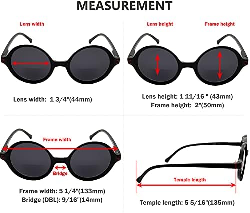 Eyekepper 4-pack Bifocal Reading Glasses Women Small Lens Round Bi-focal Readers