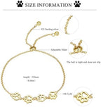 BISAER 925 Sterling Silver Paw Print Charm Bracelet for Women Cute Cat Dog Paw Bracelet Adjustable Slider Bracelet for Dog Pet Lover Jewelry Gifts