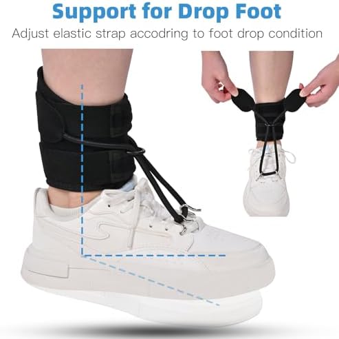 Tenbon AFO Foot Drop Brace for Walking with Shoes & Sandals, Adjustable Dorsiflexion Assist Support for Improved Gait, Lightweight Drop Foot Orthosis for Daily Recovery, Fits Left or Right Foot