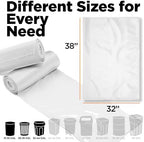 30-33 Gallon Clear Trash Bags Heavy Duty (250 COUNT) - Clear Recycling Garbage Bags 30+ Gallon, 32 Gallon - Made in USA