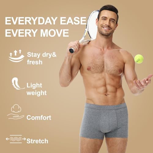 Battewa Cotton Incontinence Underwear for Men Light Protective Boxer Brief Leak Proof Underwear for Bladder Leakage 50ml