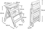 Non-Slip Wooden Folding Step Ladder Chair Compact, Portable 2 Steps Stairs Chair for Home Use Multifunction Safety Footstool