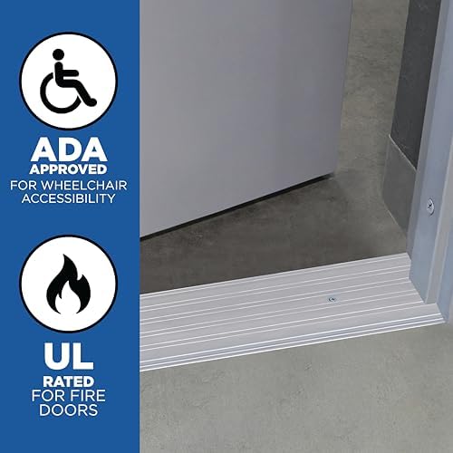 M-D Building Products 68361 Sturdy Aluminum Fluted Saddle Threshold, Mill Finish: Stylish Doorway Transition Draft Protection (1/4-Inch by 4-Inch - 36-Inch) TH041