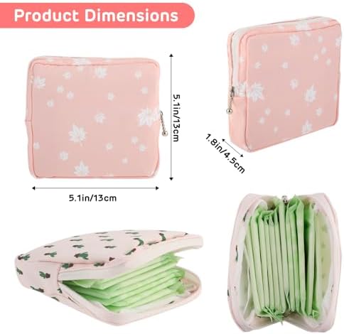 3Pcs Period Bag, Sanitary Pad Storage Bag Samll Period Pouch for Purse Cute Menstrual Period Bag Tampon Pad Holder for Purse, Tampon Organizer Pouch, Feminine Care Period Bags for Teen Girls School