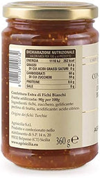 Agrisicilia Sicilian Jam and Marmalade 12.7oz Made in Italy (White Fig, 2 Pack)