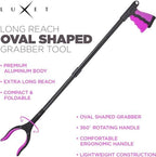 Grabber Reacher Tool - 2 Pack - Latest Version Long 19/32 Inch Foldable Pick Up Stick - Strong Grip Magnetic Tip Lightweight Trash Picker Claw Reacher Grabber Tool for Elderly Reaching, Luxet (Pink)