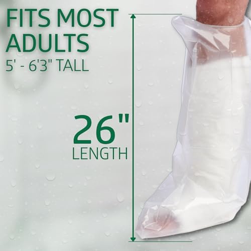 Curad Cast Protector, Protects Bandages or Wounds, Adult Leg, Reusable, Fits Most Adults 5'0"-6'3", 2 Count