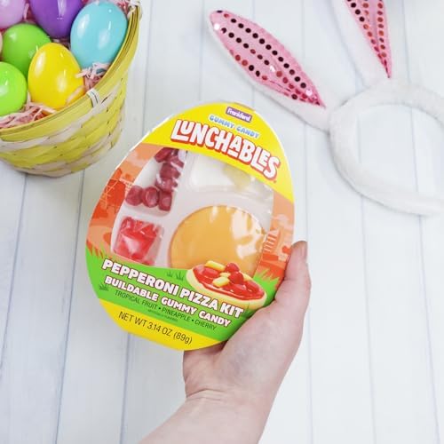 Frankford Pepperoni Pizza Gummy Lunchable Kit, Candy that Looks Like Food, Easter Basket Stuffers, 3.14 Ounces