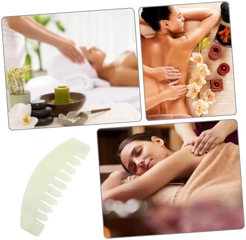 Beaupretty Jade Massage Comb Static Scalp Massager for Head Care Lightweight Gua Scraping Tool to Blood Flow Hair Health and Relaxation Parent Gift