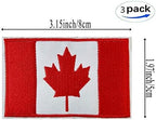3Pack Canada Flag Patch Canadian Flags Patchs, Canada Tactical Flag Embroidery Patch with, for Hats, Tactical Bags, Jackets, Clothes Patch Team Military Patch