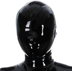 Black Latex Hood Only Open Nose Back Zipper Rubber Mask Club Party Wear Costume