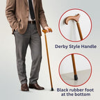 Dress Up America Classic Derby Handle Costume Cane Prop – Lightweight Wooden Walking Stick Accessory – Adult 35.5” & Kid 32” – Vintage Gentleman, Victorian, Magician, Halloween & Cosplay
