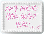 Custom Cake Topper Edible Personalized Image Your Own Cake Topper Birthday 7.5 x 10 inch Customize Party