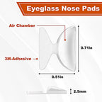 Clear Eyeglass Nose Pads - SMARTTOP Stick on 2.5mm Silicone Anti Slip Adhesive Eyewear Nose Pads Cushions for Eyeglasses Sunglasses Spectacles - 12 Pairs